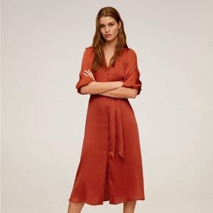 MANGO Buttoned Midi Dress